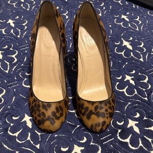 J. Crew Brown Leopard Print Heels